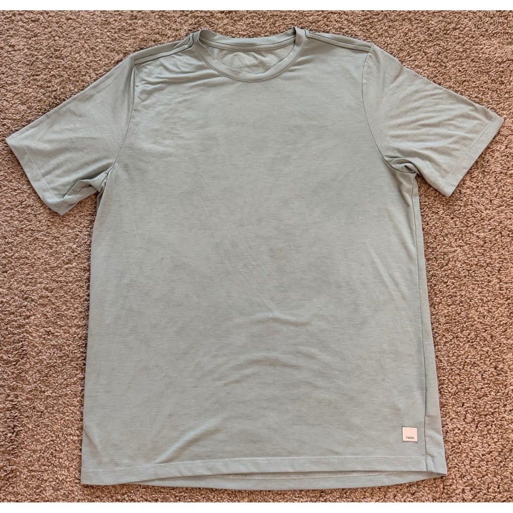 Vuori Current Tech Tee Mens Medium Sage Green Heather Performance T-Shirt V195